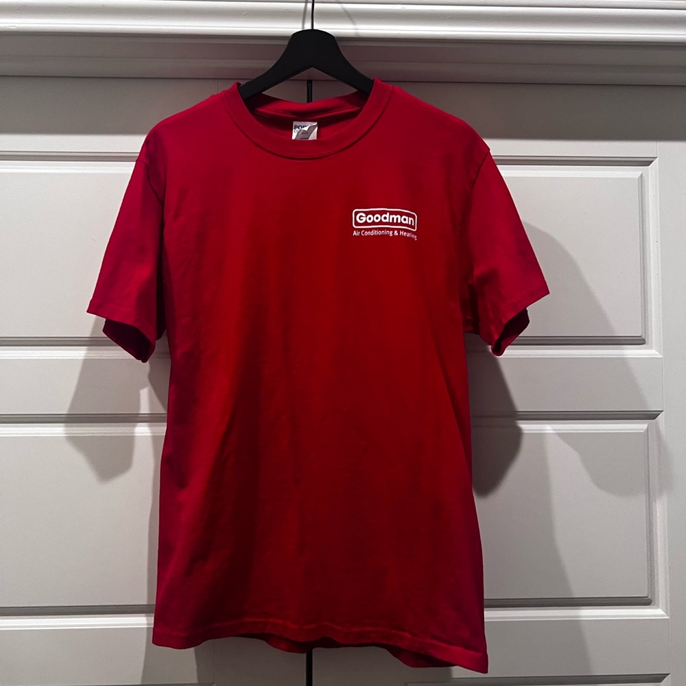 Goodman Air Conditioning & Heating Logo Crew Red Men's T-Shirt Medium